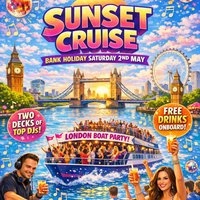 Sunset Cruise Bank Holiday weekend. Open bar 4 hours