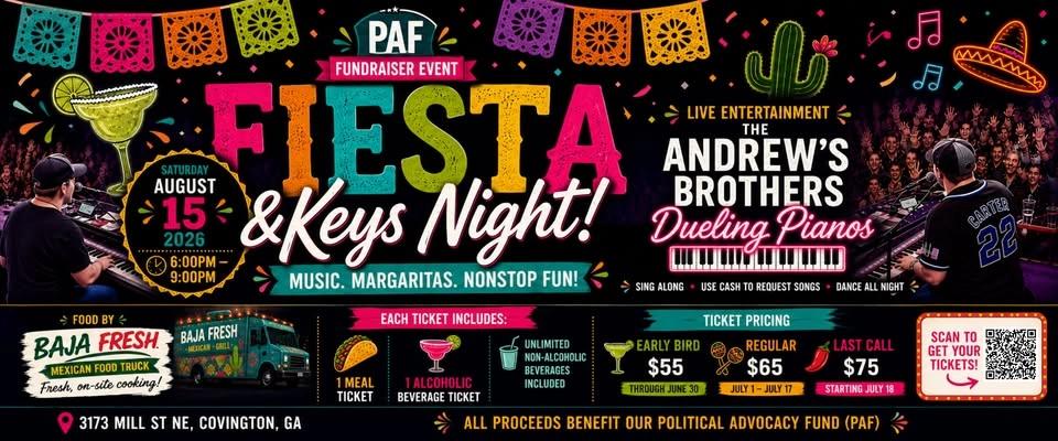 🎹🌮🍹 FIESTA & KEYS NIGHT IS COMING TO COVINGTON! 🍹🌮🎹