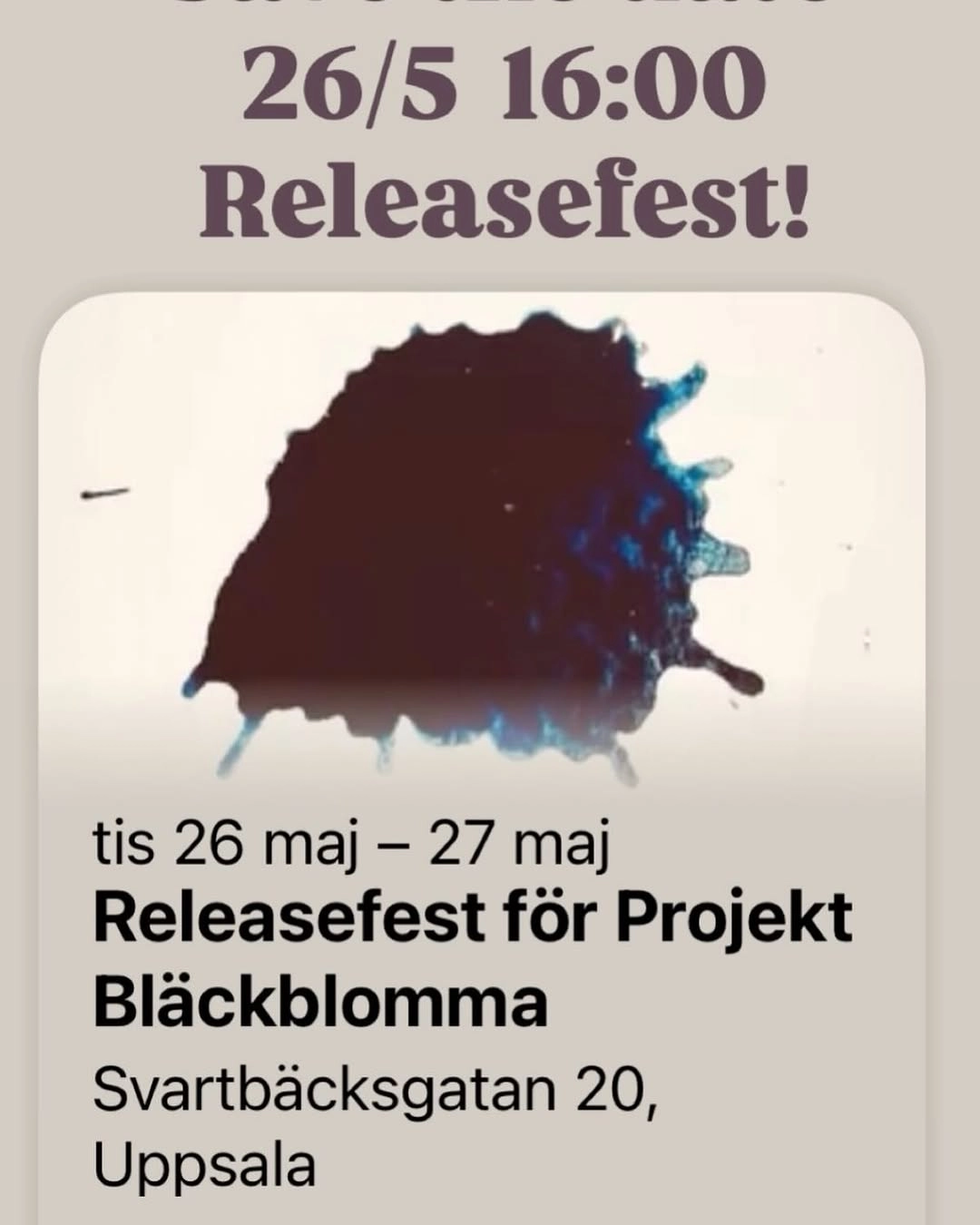 Releasefest för Projekt Bläckblomma