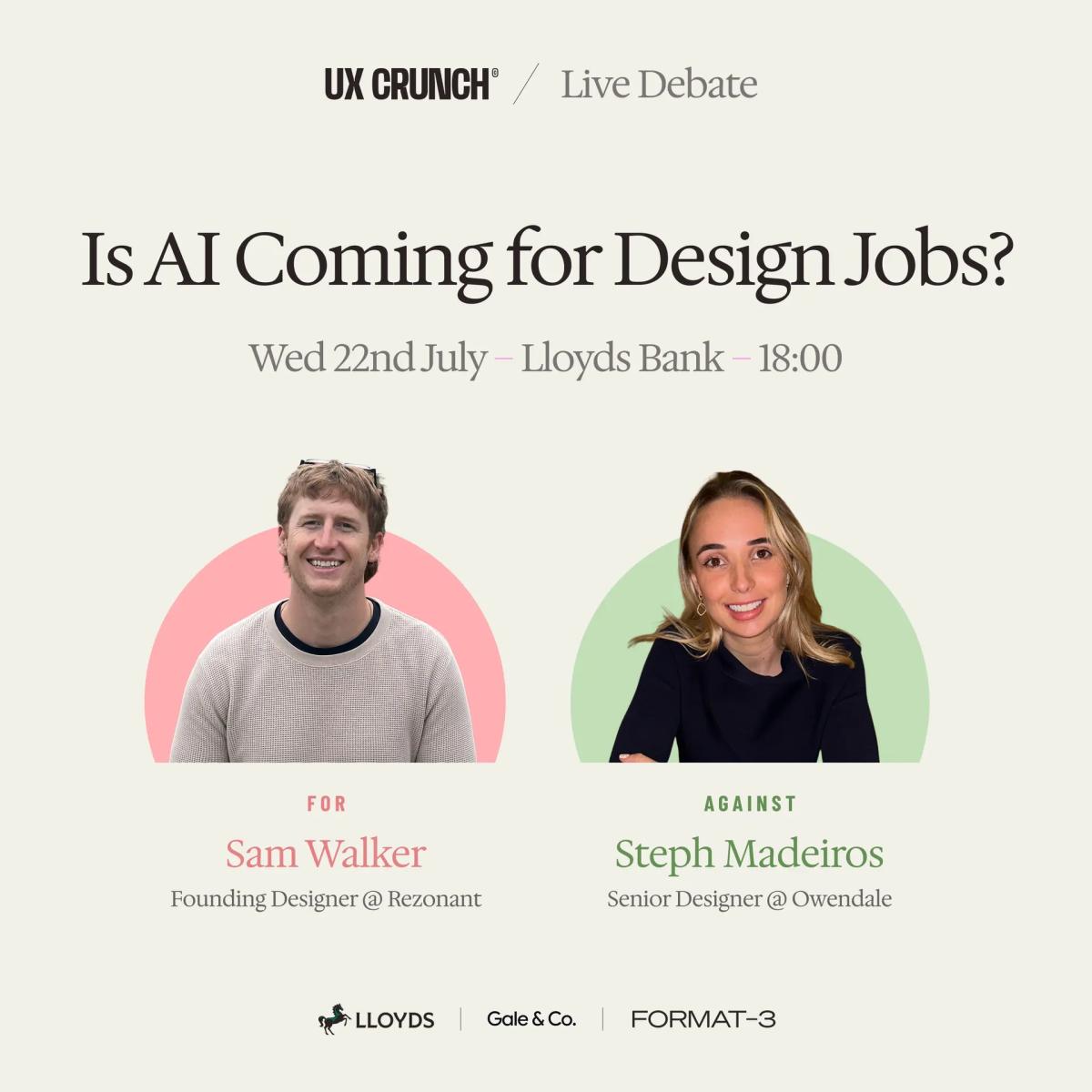UXCrunch July: Debate, Is AI Coming for Design Jobs?