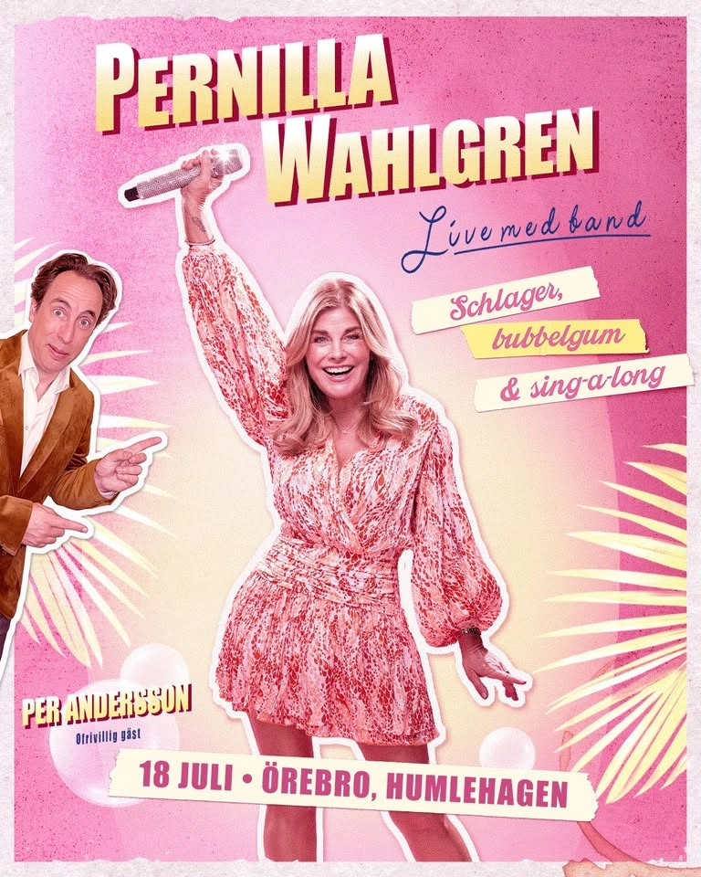 Pernilla Wahlgren + ofrivillig gäst Per Andersson • 18/7 • Örebro