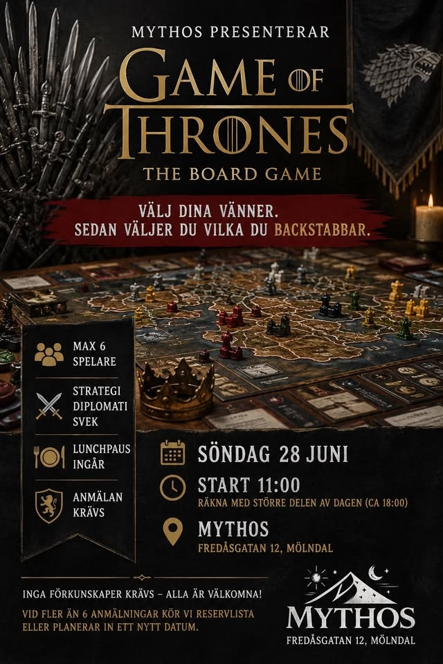 Game of Thrones: The Board Game på Mythos