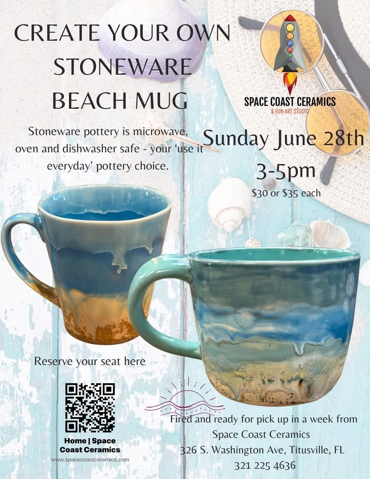 Stoneware Beach Mugs