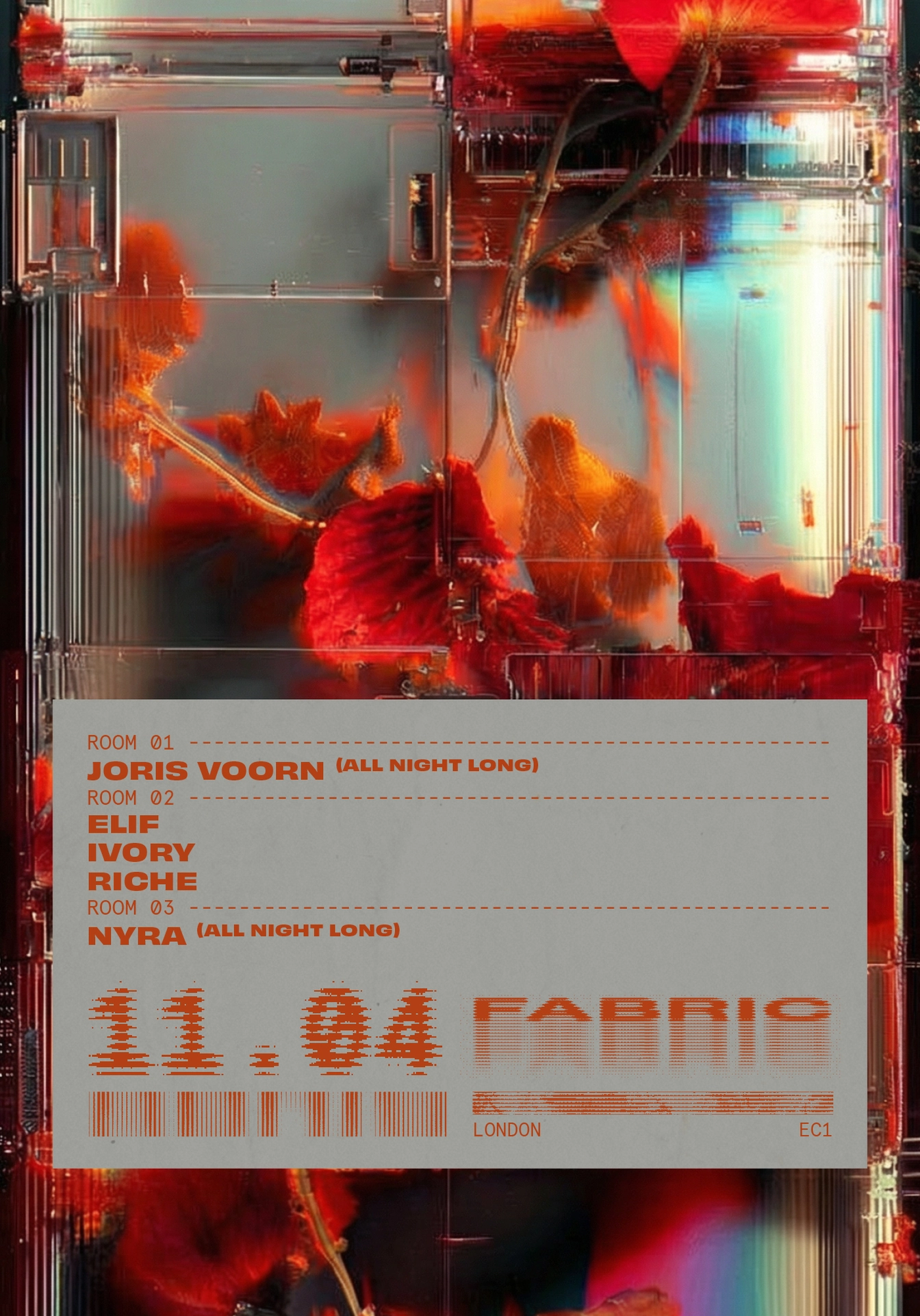 fabric: Joris Voorn (All Night Long), ELIF, Ivory, RICHE, Nyra