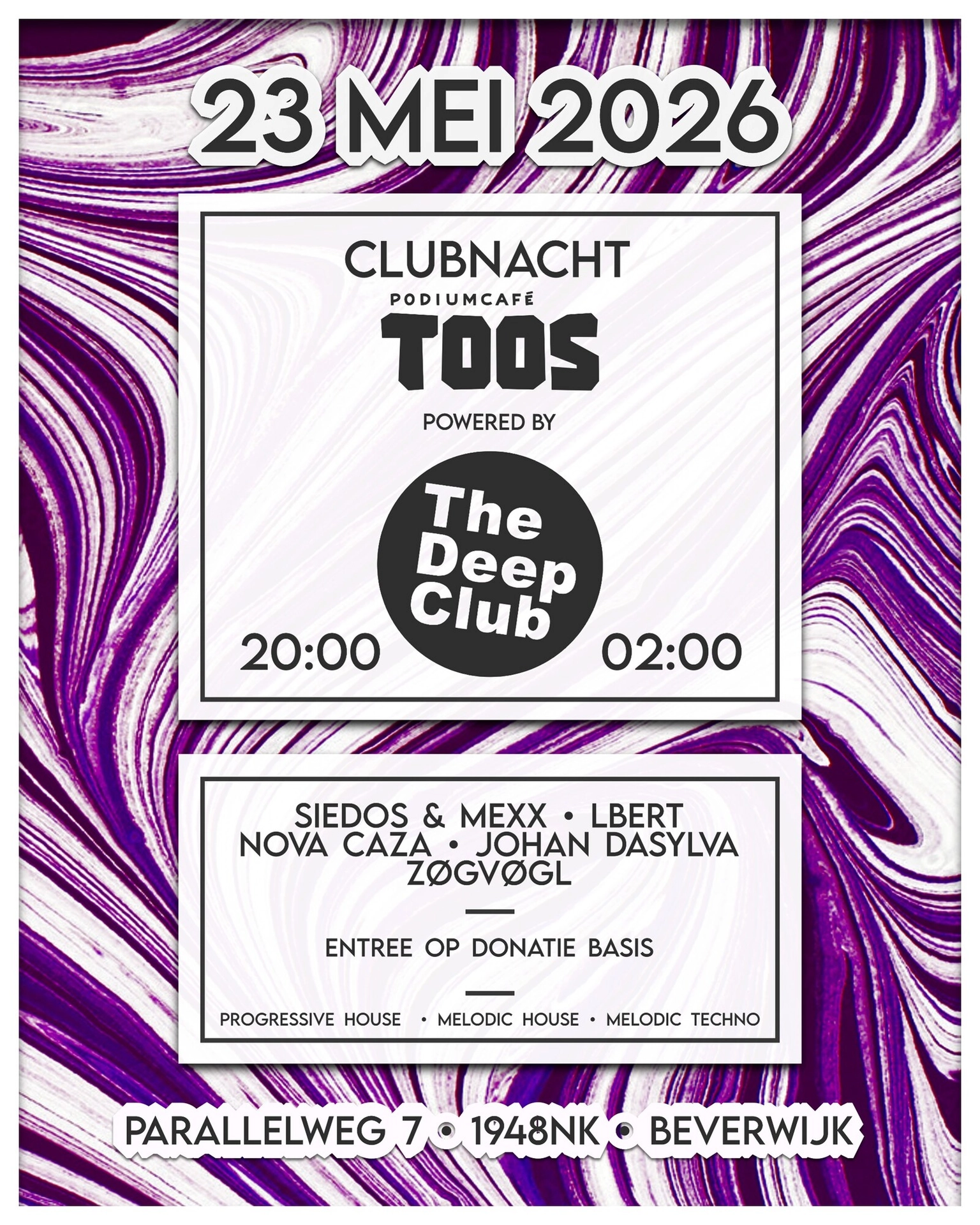 Clubnacht at Podiumcafé Toos — powered by The Deep Club