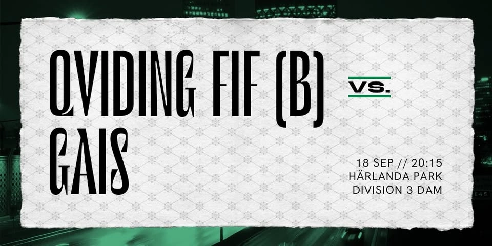 Div 3 Dam: Qviding FIF (B) - GAIS