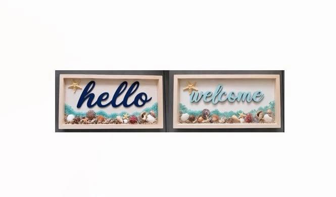 Hello or Welcome Coastal Theme Wood Panel Craft Workshop at Parkside Deli in Cape Coral
