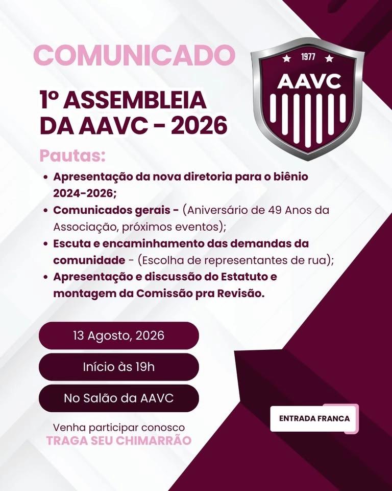 1ª Assembleia da AAVC - 2026