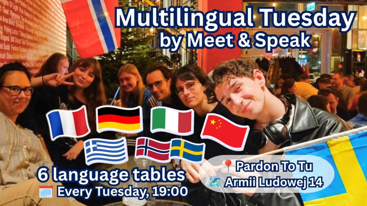 Meet & Speak Tuesday: 6 Language Tables 🇫🇷🇮🇹🇩🇪🇨🇳🇬🇷🇳🇴🇸🇪