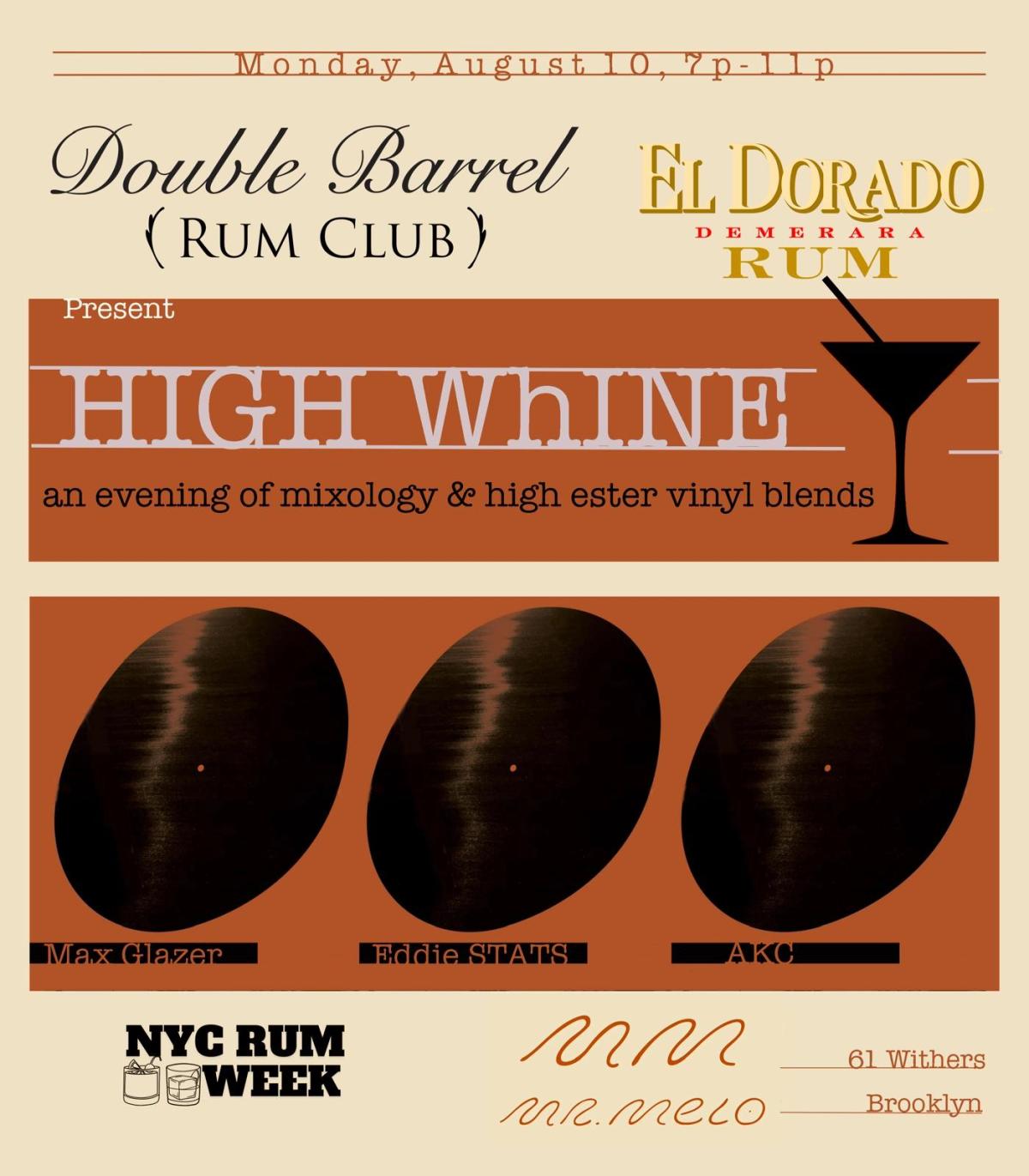 Double Barrel Rum Club Presents: High Whine with El Dorado Rums