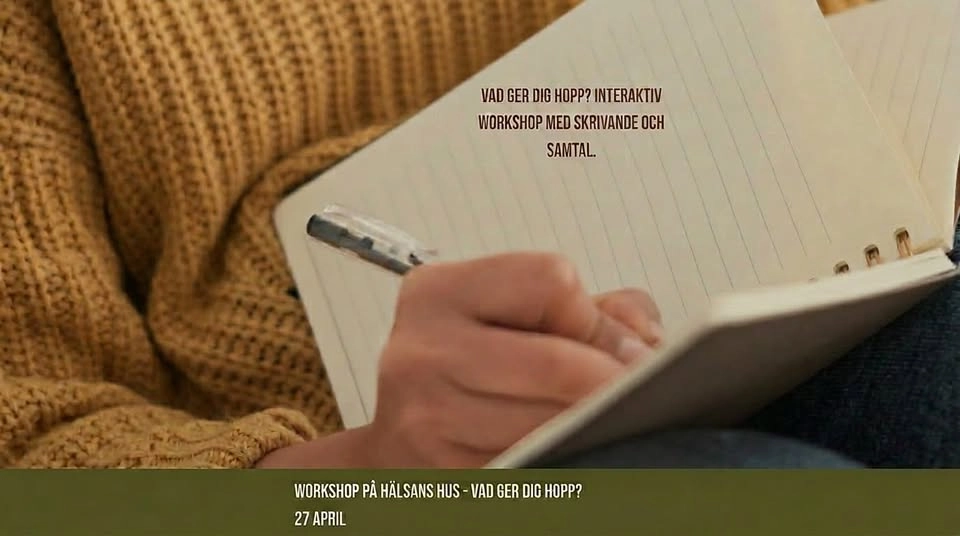 Vad ger dig hopp? Workshop med skrivande och samtal.