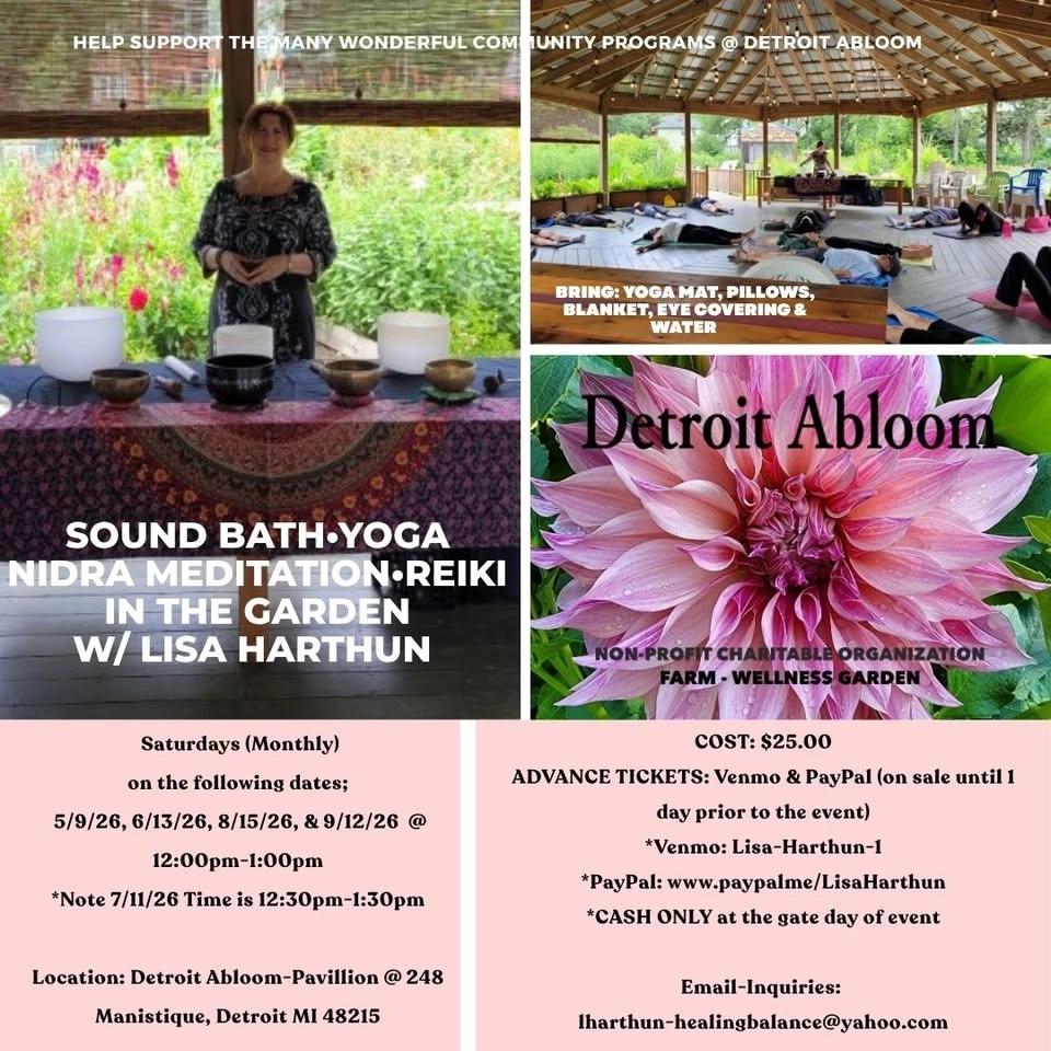 Sound Bath β’ Yoga Nidra Meditation β’ Reiki in the Garden w/ Lisa Harthun