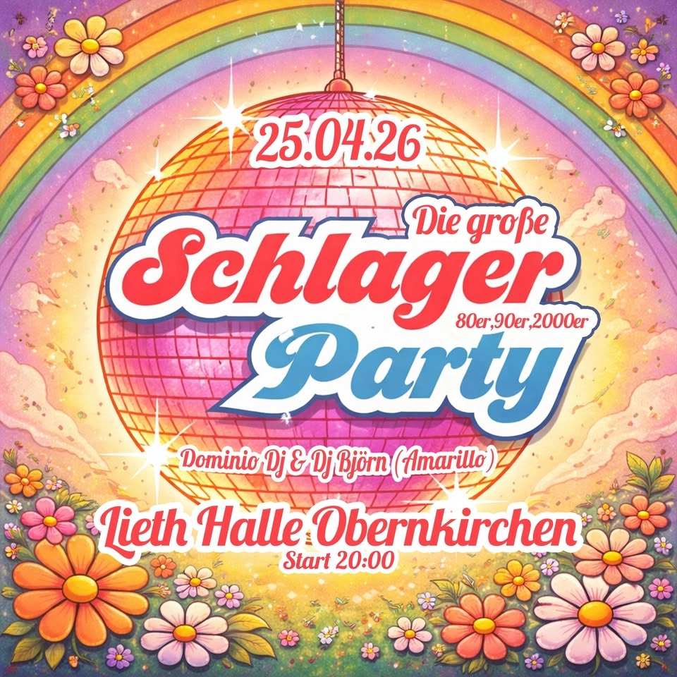 Schlagerparty 🎉 Lieth Halle 25•04•26