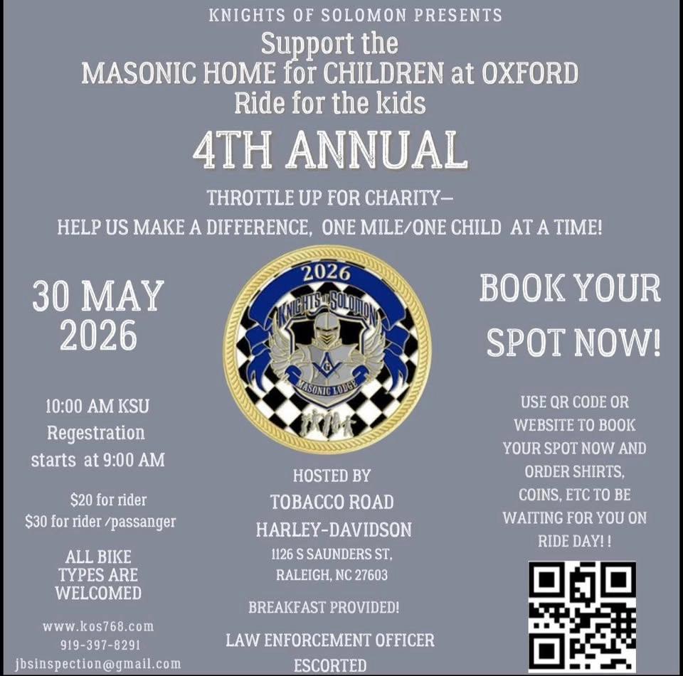 4th ANNUAL MASONIC HOME for CHILDREN at OXFORD Ride for the kids