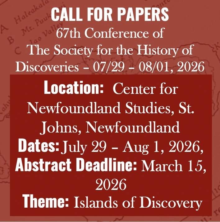 67th Annual Conference of The Society for the History of Discoveries