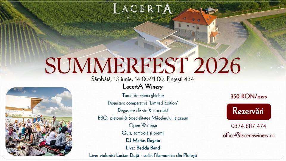 Summerfest 2026 | LacertA Winery, Sâmbătă, 13 iunie