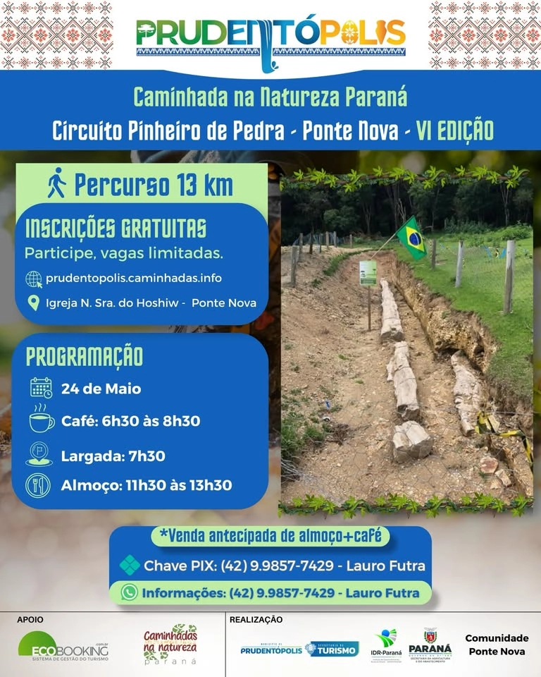 Caminhada na Natureza Paraná em Ponte Nova - Circuito Pinheiro de Pedra – VI Edição