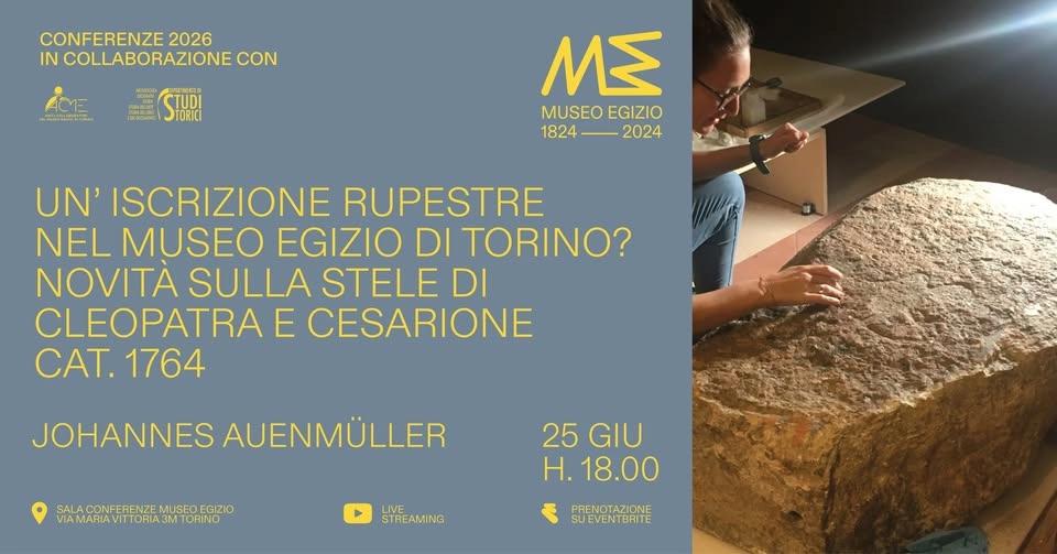 Un'iscrizione rupestre nel Museo Egizio di Torino? Novità sulla stele di Cleopatra e Cesarione