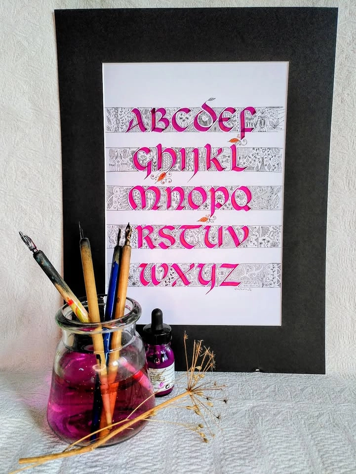 Kalligrafi - lettering design i Torslanda på Annas Veranda