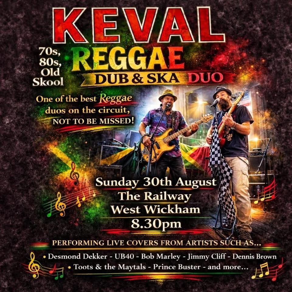 Keval Duo at The Railway West Wickham Bank Holiday Sunday!