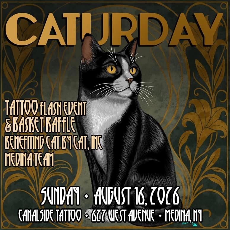 Caturday! - A tattoo flash event and basket raffle benefiting Cat by Cat, Inc. - Medina Team
