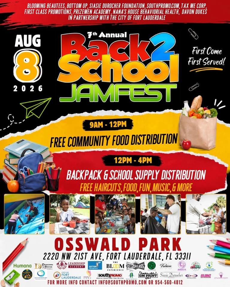 7th Annual Back 2 School Jam Fest | Community Food Distribution & School Supply Distribution