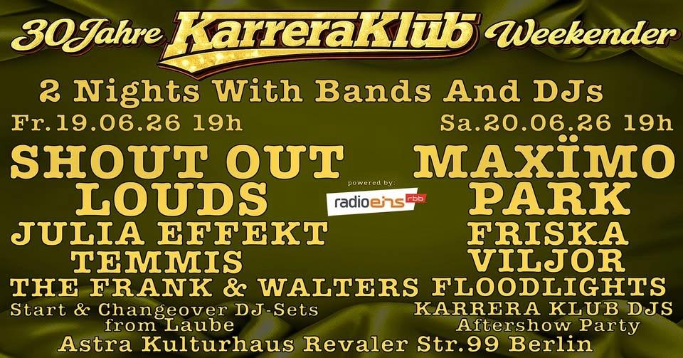 30 Jahre Karrera Klub Weekender - 2 Nights with Bands and DJs