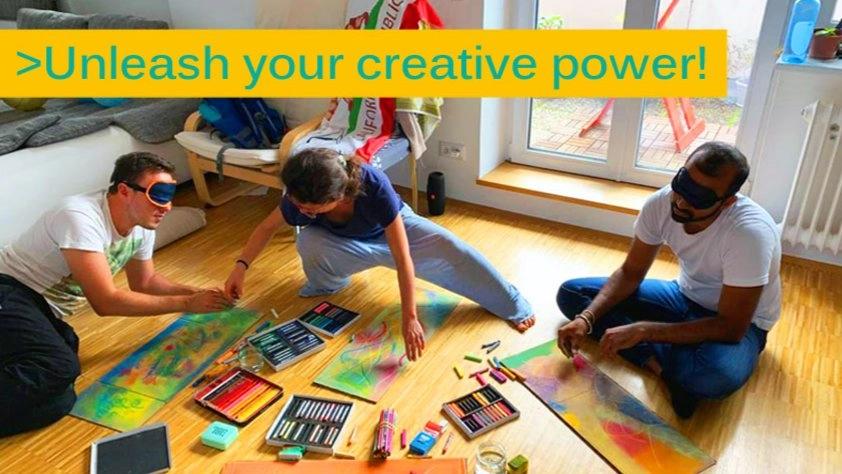 Outdoors- LET’S CREATE AN ABSTRACT PAINTING: BLIND CREATIVITY