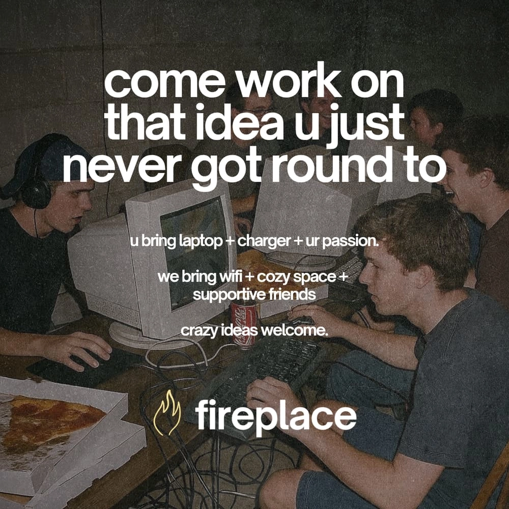 passion project coworking - fireplace
