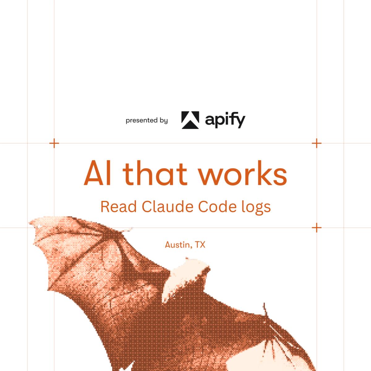 AI That Works: build an Apify Actor that reads your Claude Code logs