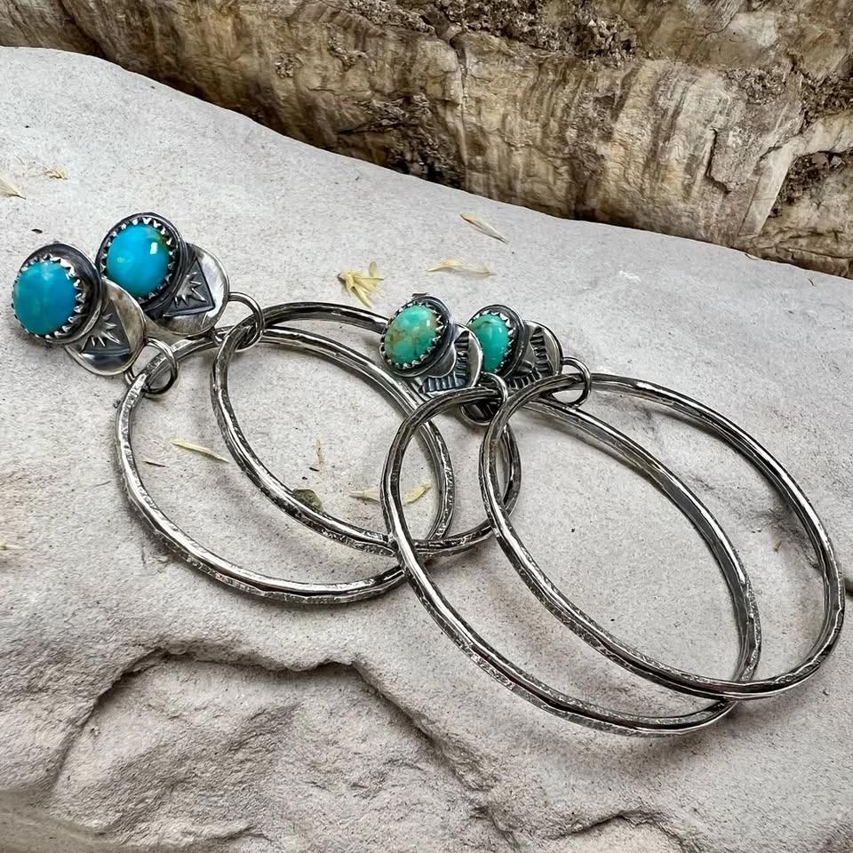 "Make it at Meltdown" Turquoise Statement Hoops