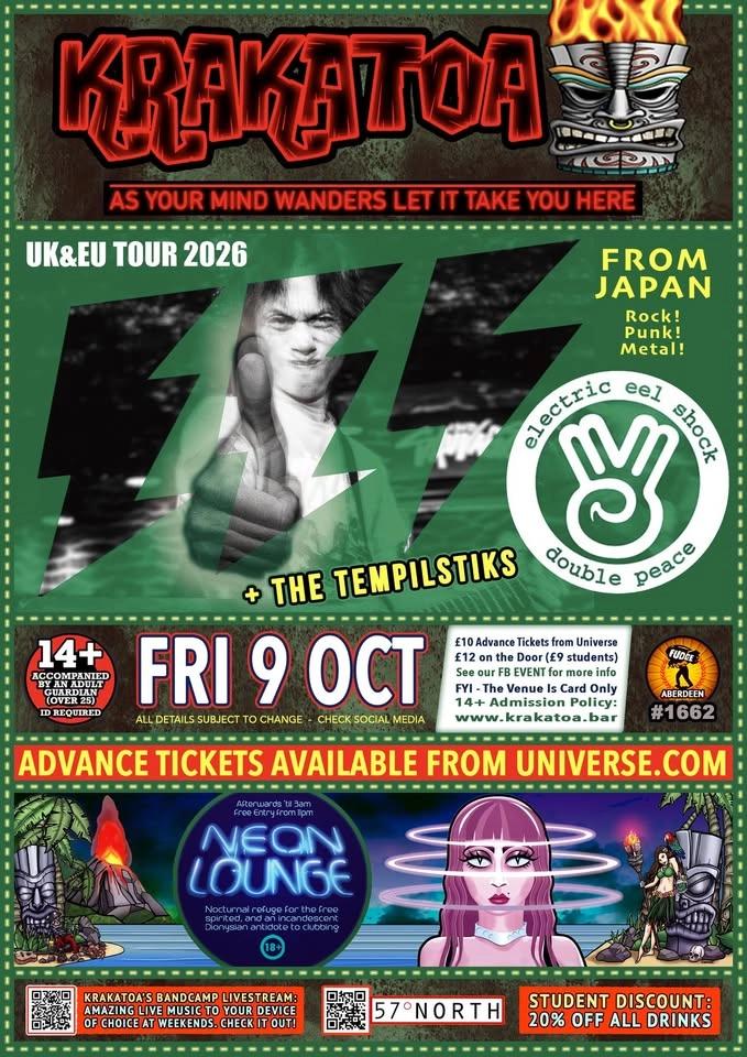 ELECTRIC EEL SHOCK with support from THE TEMPILSTIKS