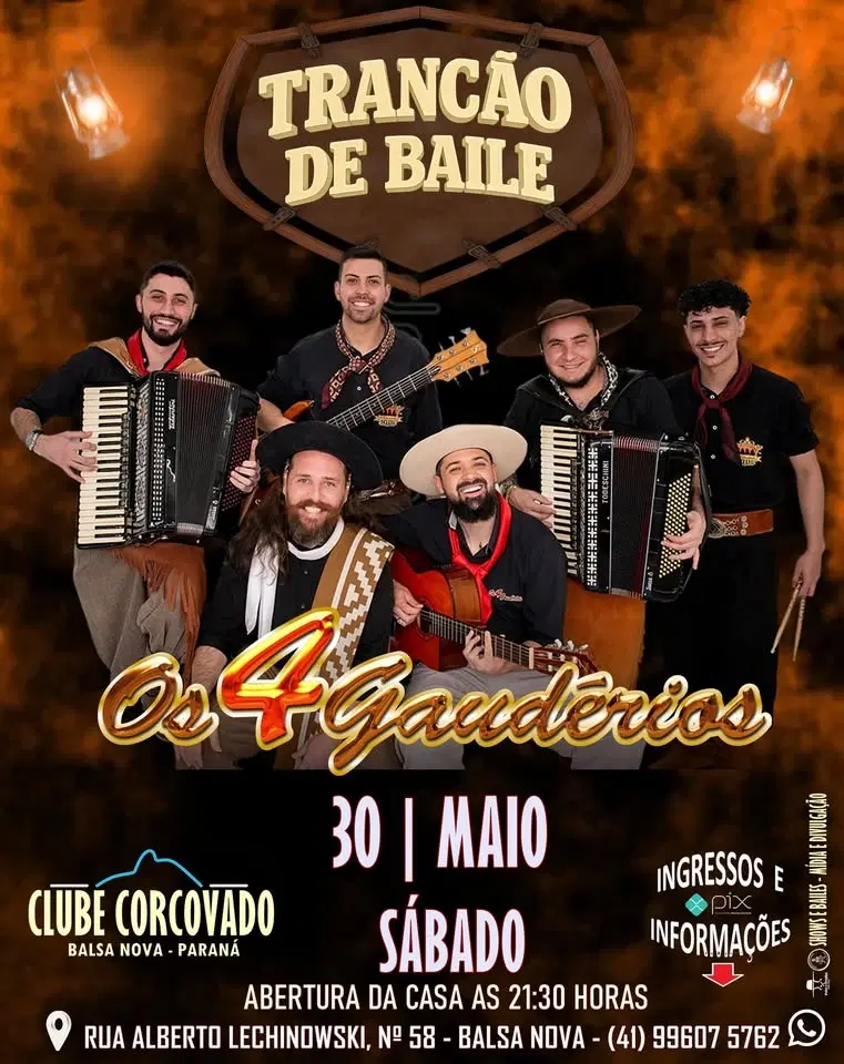 Trancão de Baile com Os 4 Gaudérios no Clube Corcovado de Balsa Nova. 🕺🏼💃🏻
