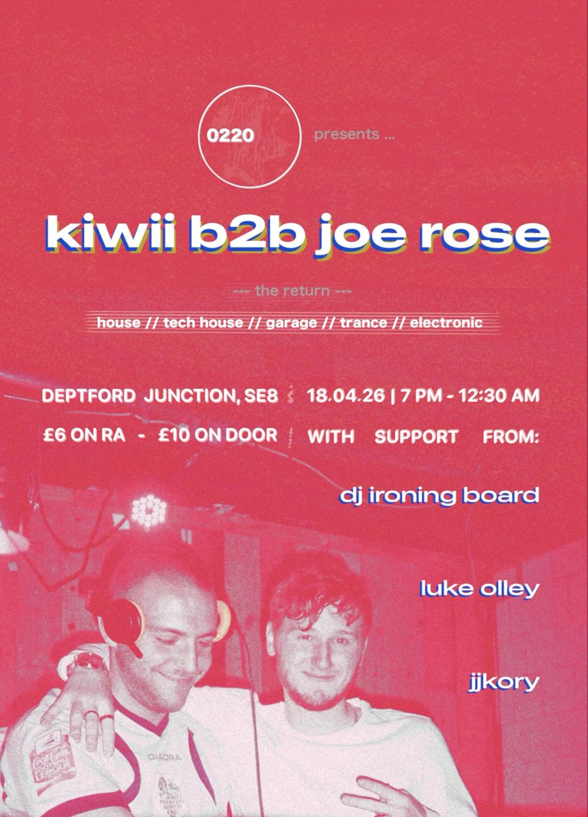 Kiwii B2B Joe Rose: The Return (Plus Special Guests)