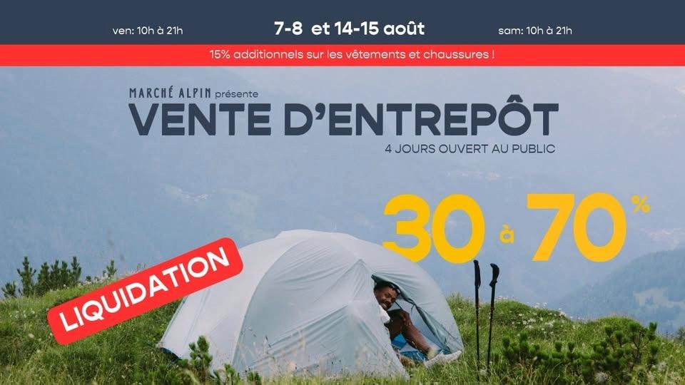 VENTE D'ENTREPĂT LIQUIDATION PLEIN AIR- 30-70%