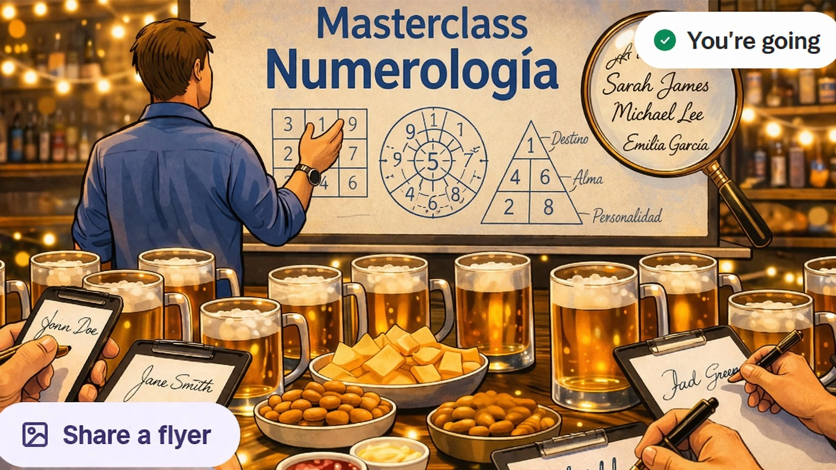 MASTERCLASS NUMEROLOGÍA EN TASTE ME BAR
