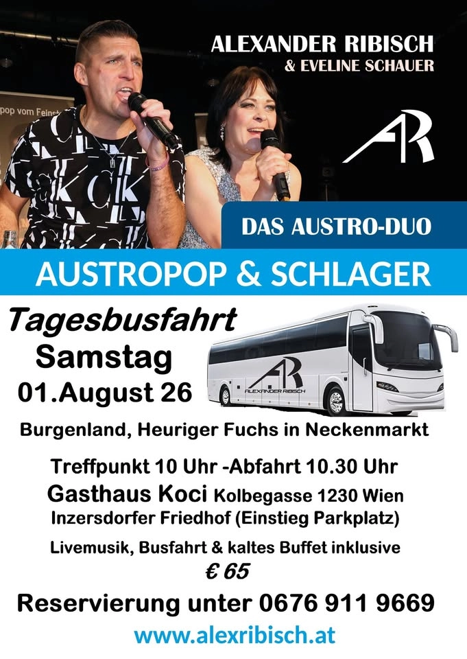 Tagesbusfahrt mit Alex Ribisch & Eveline Schauer ins Burgenland nach Neckenmarkt