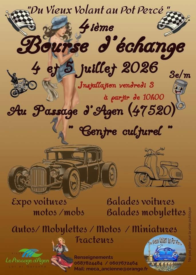 Bourse autos, motos, mobylettes et revues techniques lors du 2nd Festival VVPP Passageois (47520)