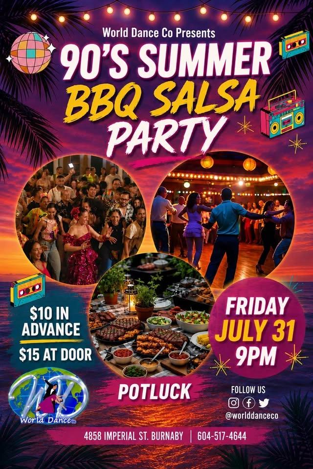 🎉🌟 90'S SUMMER BBQ SALSA PARTY 🌟🎉