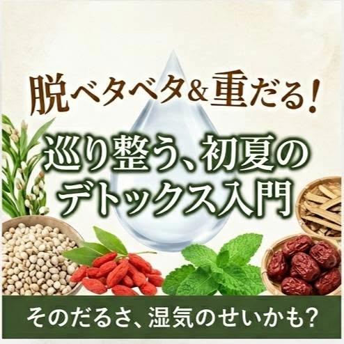 6月の漢方&薬膳セミナー「脱ベタベタ&重ダル!巡り整う初夏のデトックス入門」