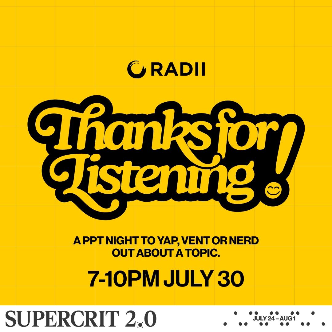 THANKS FOR LISTENING! @ SUPERCRIT 2.0