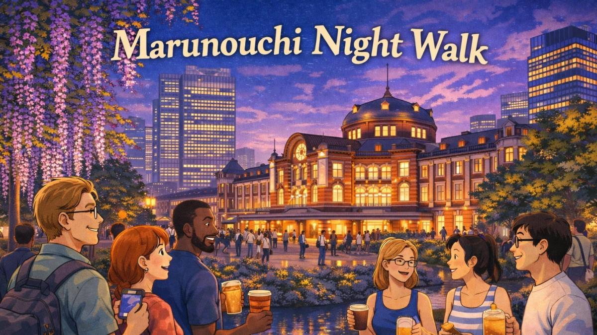 🌙✨ Marunouchi Night Walk 🚶♂️🚶♀️ City Lights & Imperial Palace Experience