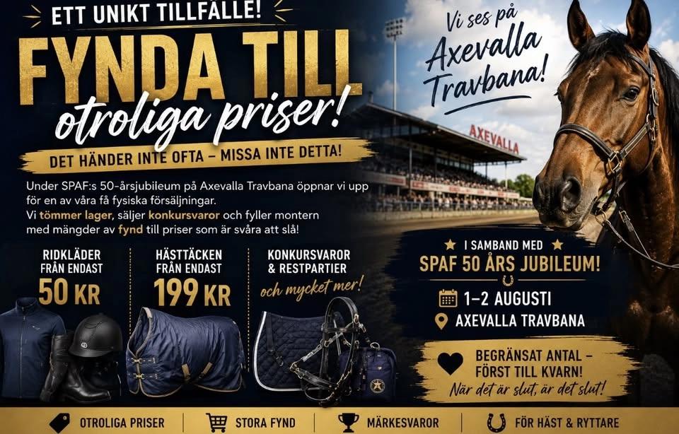Lagerutförsäljning på SPAF 50-års jubileum 1 Augusti