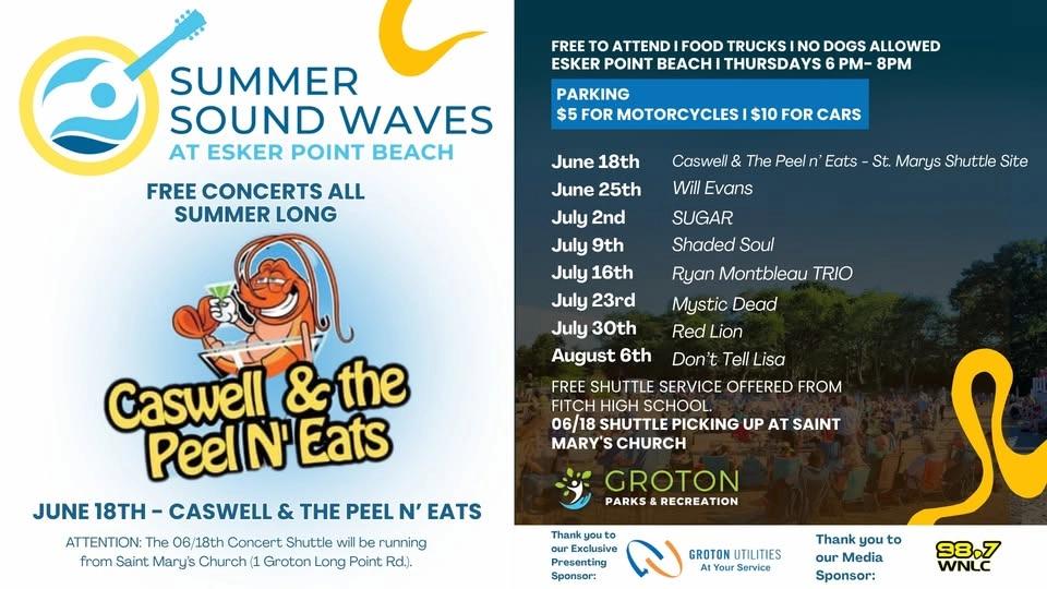 Caswell & The Peel n’ Eats - Summer Soundwaves Concert Series at Esker Point Beach