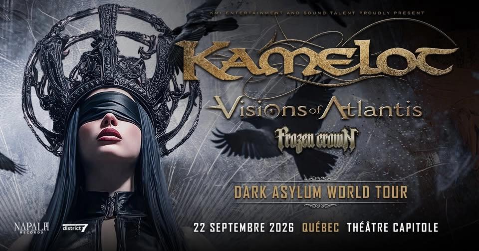KAMELOT avec Visions of Atlantis et Frozen Crown // Mardi 22 septembre 2026 // Théâtre Capitole