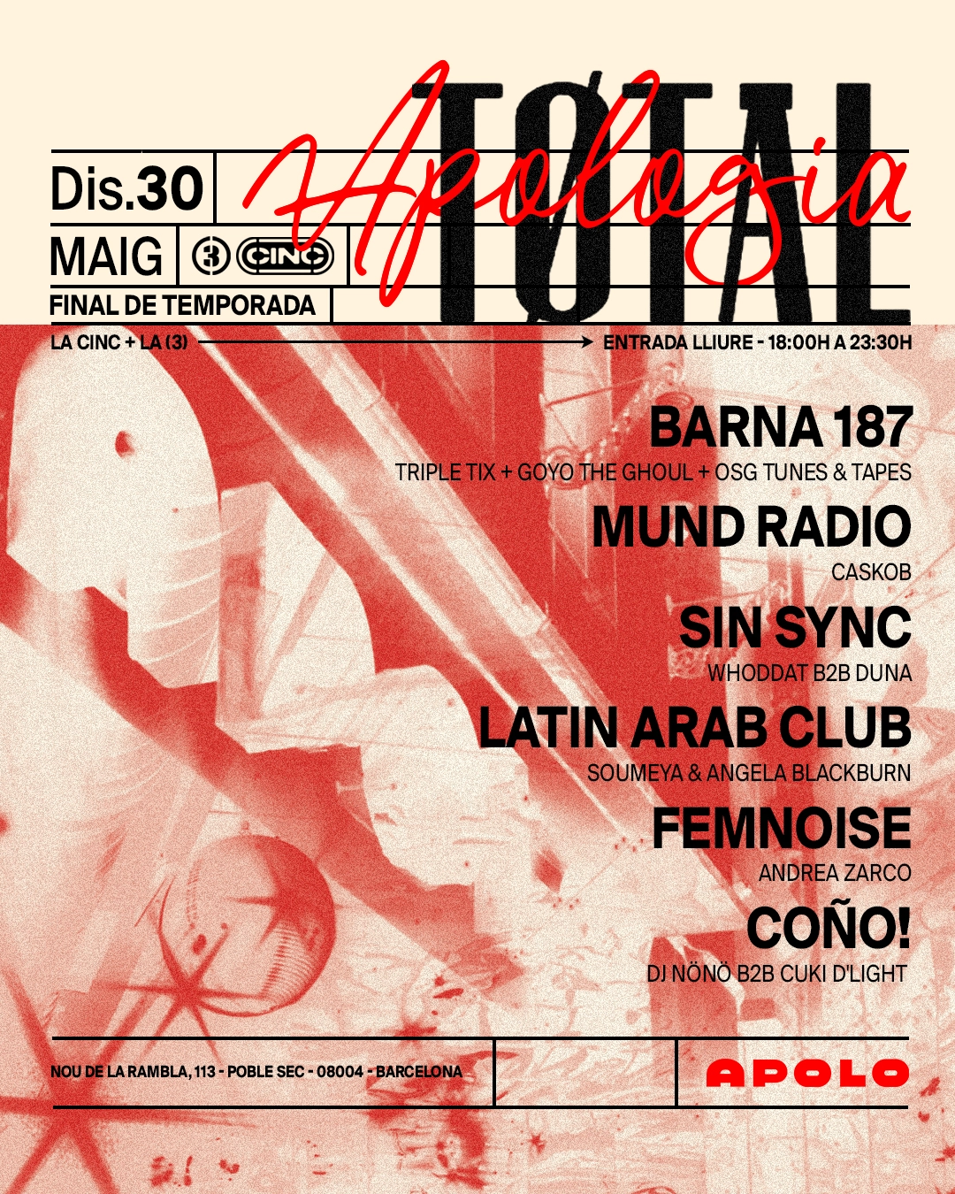 Apologia Total (End of season) at la CINC