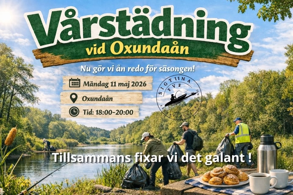 Vårstädning vid Oxundaån, nu gör vi ån redo för säsongen!