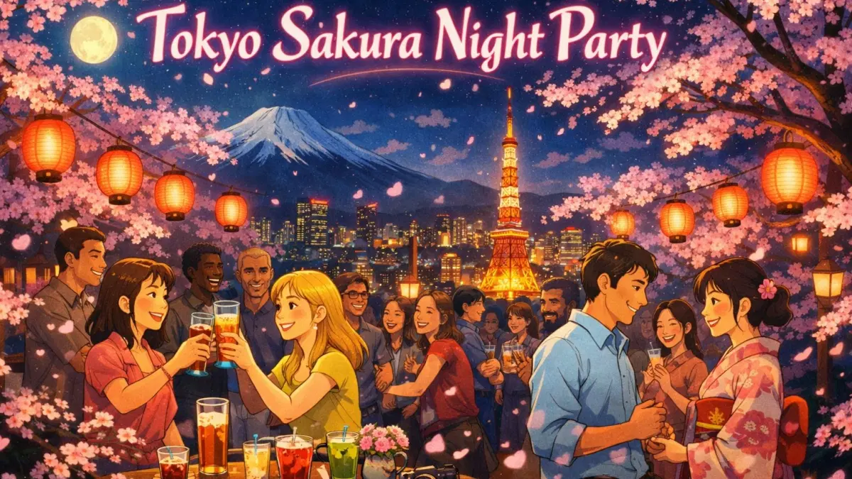 đž Tokyo Sakura Night Party đ» Meet People from Around the World!