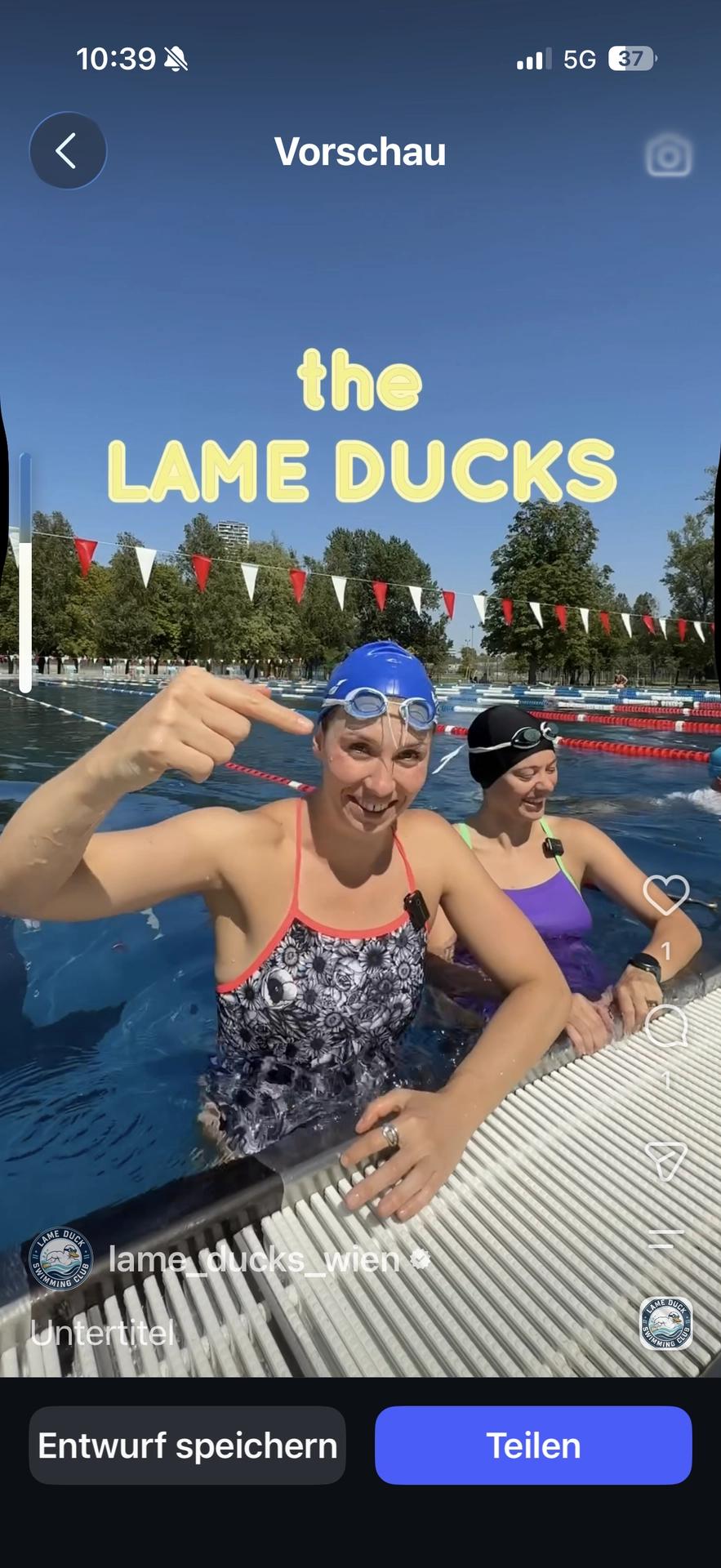 Lame Ducks Vienna – First Swim!!!