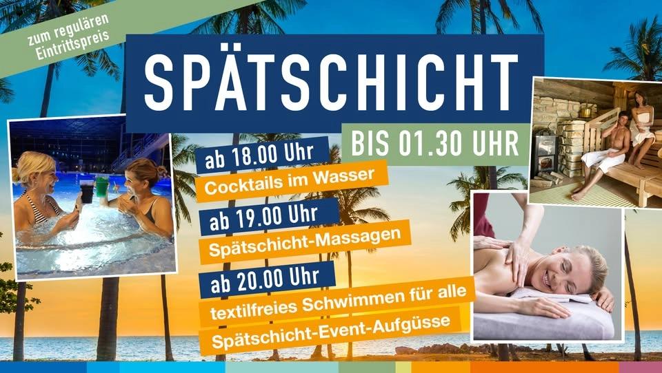 Spätschicht "Hawaii" mit textilfreiem Schwimmen in der Spessart Therme